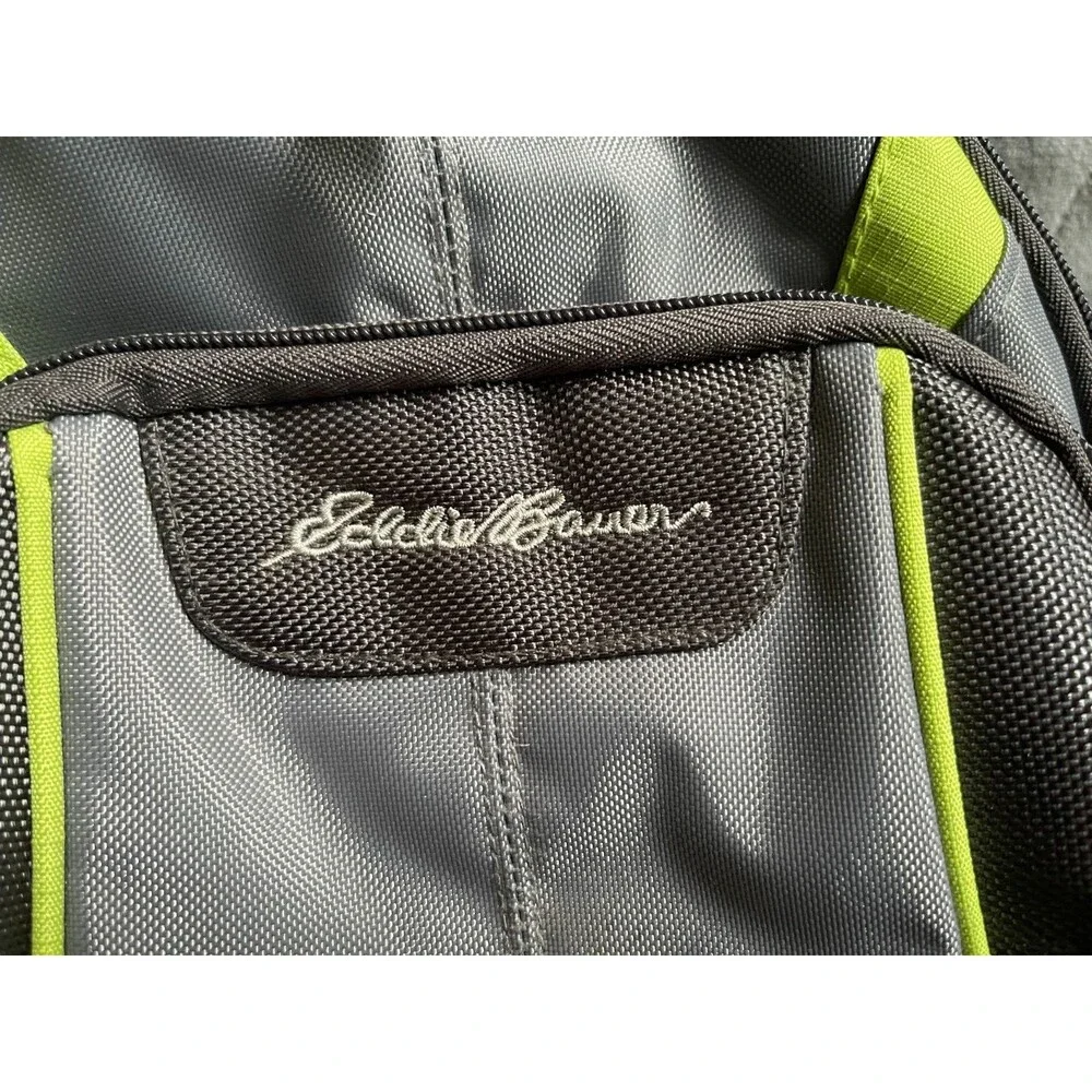 Eddie Bauer Backpack Gray Black Adjustable Straps Pockets Baby Diaper Bag Travel